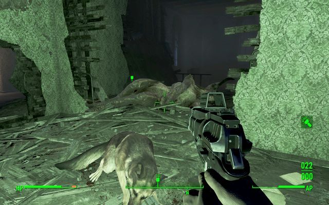 Wiele dziur w ścianach pozwoli ci wykonać dużą ilość uników przed atakami potwora - Diabłu, co diabelskie (Muzeum Czarnej Magii) | Solucja Fallout 4 - Fallout 4 - poradnik do gry