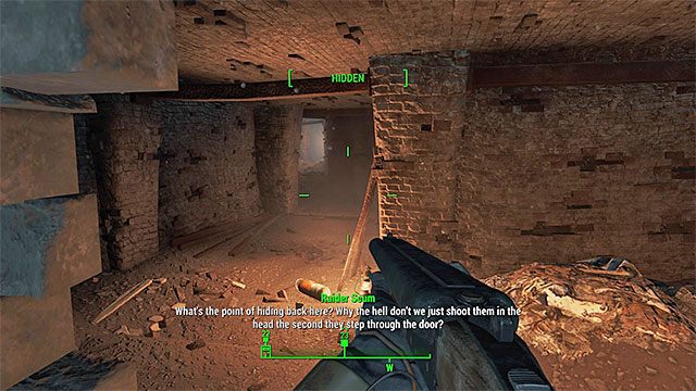 Przejście przez piwnicę lub użycie tylnych drzwi pozwoli ci zaskoczyć bandytów - Więc chodź, pomaluj mi miasto | Solucja Fallout 4 - Fallout 4 - poradnik do gry
