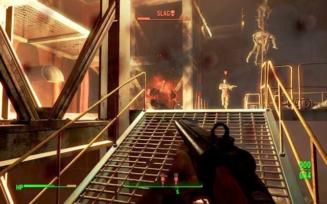 Jeśli Slag wpadnie do kotła - nie zginie, a ty możesz mieć problem z wyciągnięciem zawartości , którą miał przy sobie - Prosto z płomieni (Farma Finchów) | Solucja Fallout 4 - Fallout 4 - poradnik do gry