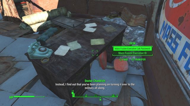 Z biurka zabierz hasło do terminala oraz przepustkę. - Łupy wojenne | Zadania frakcji Bractwa Stali | Solucja Fallout 4 - Fallout 4 - poradnik do gry