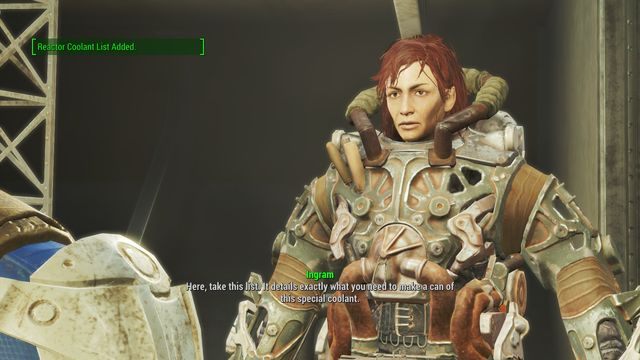 Zadanie to otrzymasz od Ingram, która przebywa na statku Prydwen - Zdobądź chłodziwo do reaktora dla prefekt Ingram | Solucja Fallout 4 - Fallout 4 - poradnik do gry