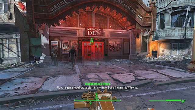 Wejście do budynku Memory Den - Niebezpieczne umysły | Główny wątek fabularny Fallout 4 - Fallout 4 - poradnik do gry