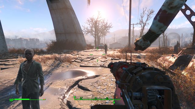 Kulę możesz napotkać idąc drogą, najpewniej miniesz się z nim pod autostradą - Dzieciak na zimno (University Point) | Solucja Fallout 4 - Fallout 4 - poradnik do gry