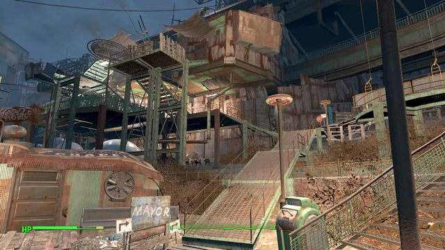 Idź na podwyższenie i skręć w lewo, by odnaleźć Oberżę - Smutki Diamond City | Solucja Fallout 4 - Fallout 4 - poradnik do gry