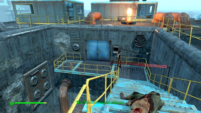 Wejście do tajnego laboratorium znajduje się na schodach prowadzących z dachu - Smutki Diamond City | Solucja Fallout 4 - Fallout 4 - poradnik do gry