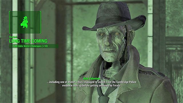 Zgódź się pomóc Nickowi w odnalezieniu holotaśm - Najwyższy czas - Nick Valentine | Zadania towarzyszy | Solucja Fallout 4 - Fallout 4 - poradnik do gry