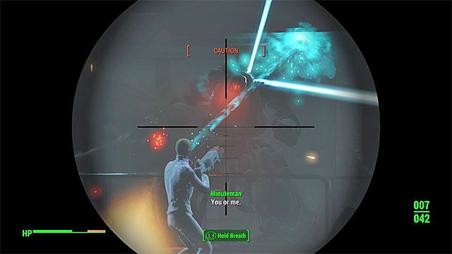 Duży robot wyręczy Cię w pozbyciu się części syntetyków, ale na koniec trzeba go samemu pokonać - Nuklearna alternatywa | Zadania frakcji Minutemanów | Solucja Fallout 4 - Fallout 4 - poradnik do gry