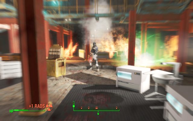 Walka w małym pomieszczeniu z miotaczami i rakietnicami może nie zakończyć się zbyt pomyślnie dla otoczenia - Nuklearna alternatywa | Zadania frakcji Trasy | Solucja Fallout 4 - Fallout 4 - poradnik do gry
