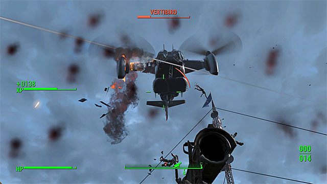 Zestrzeliwuj maszyny Vertibird z użyciem wyrzutni rakiet - Połączone siły | Solucja Fallout 4 - Fallout 4 - poradnik do gry