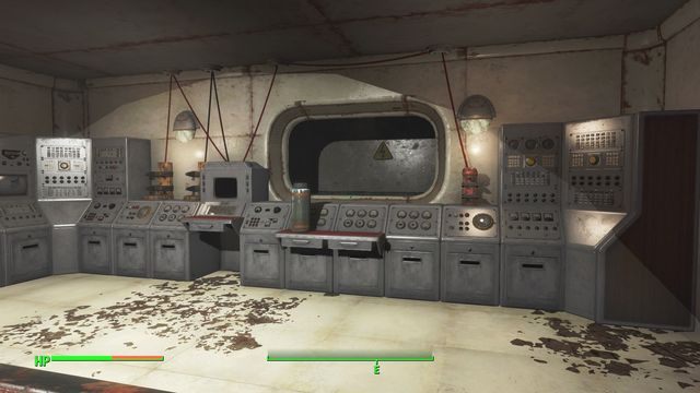 Reagenty umieść w uchwytach po lewej, izotop po prawej, a całą procedurą rozpocznij korzystając z komputera po środku. - Cambridge Polymer Labs (Cambridge Polymer Labs) | Solucja Fallout 4 - Fallout 4 - poradnik do gry