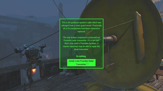 Antenę możesz naprawić bez użycia jakichkolwiek części jeśli masz Inteligencję na poziomie 9 lub wyższym - Ostatni Rejs USS Constitution (USS Constitution) | Solucja Fallout 4 - Fallout 4 - poradnik do gry