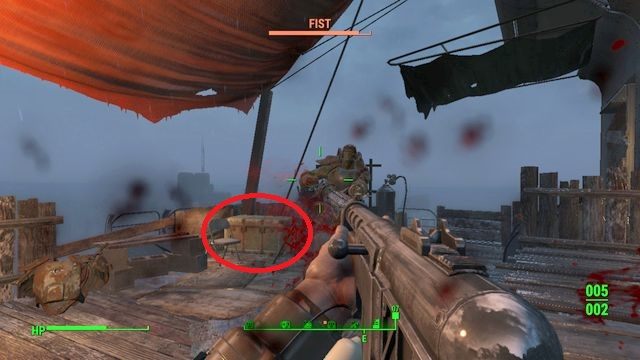 Później podążaj schodami i zawalonymi podłogami na najwyższe piętro, gdzie czeka na ciebie mini-boss (również supermutant) z ulepszonym minigunem - Owacje na stojąco (Trinity Tower) | Solucja Fallout 4 - Fallout 4 - poradnik do gry