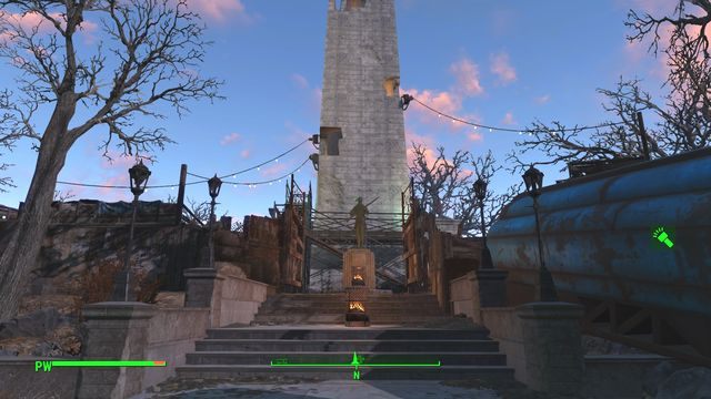 Miejsce to jest niewielką osadą wybudowaną wokół ogromnego pomnika - Bunker Hill | Cambridge - Sektor 5 | Mapy Fallout 4 - Fallout 4 - poradnik do gry