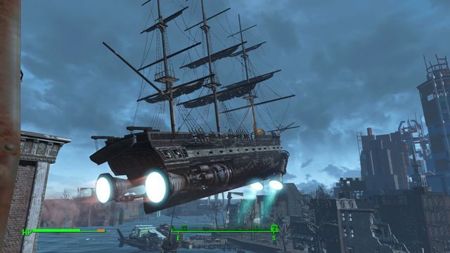 USS Constitution jest unieruchomionym statkiem kontrolowanym przez przyjaźnie nastawione roboty - USS Constitution | Cambridge - Sektor 5 | Mapy Fallout 4 - Fallout 4 - poradnik do gry