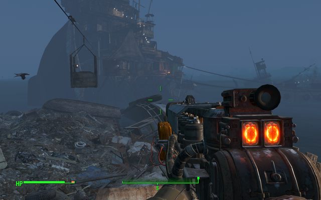 Wagonik transportujący na statek i z niego - Libertalia | Salem - Sektor 3 | Mapy Fallout 4 - Fallout 4 - poradnik do gry