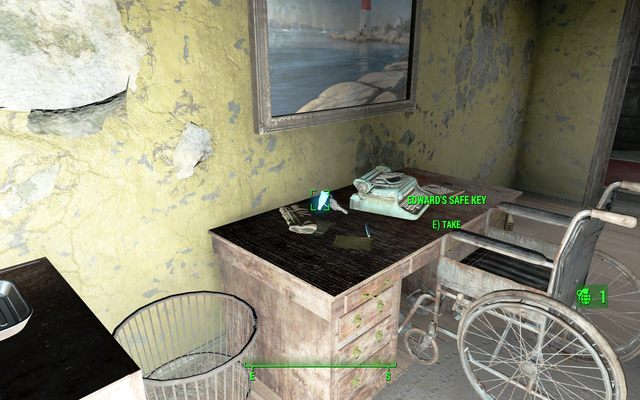 Jeden z kluczy w pokoju na biurku - Dom Opieki Sandy Coves | Salem - Sektor 3 | Mapy Fallout 4 - Fallout 4 - poradnik do gry