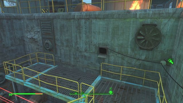 Na lewo od terminala znajdują się ukryte drzwi. - Przetwórnia ryb Four Leaf | Zamek - Sektor 7 | Mapy Fallout 4 - Fallout 4 - poradnik do gry