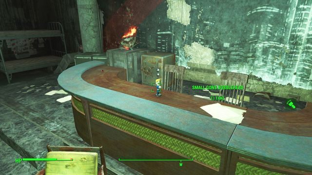 W środku spotkasz dwóch przeciwników, w tym Kapitana Wesa, głównodowodzącego strzelców - Gunners Plaza | Południowy Boston - Sektor 9 | Mapy Fallout 4 - Fallout 4 - poradnik do gry