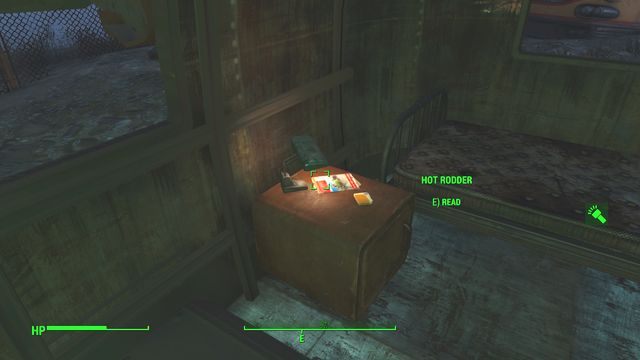 W przyczepie na tyłach garażów znajdziesz natomiast magazyn Hotrodowiec - Garaż Atomowych Kotów | Południowy Boston - Sektor 9 | Mapy Fallout 4 - Fallout 4 - poradnik do gry