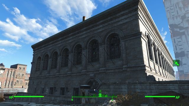 Budynek ten jest ogromnym gmachem biblioteki zajętym przez super mutantów - Bostońska Biblioteka Publiczna | Centrum Bostonu - Sektor 6 | Mapy Fallout 4 - Fallout 4 - poradnik do gry