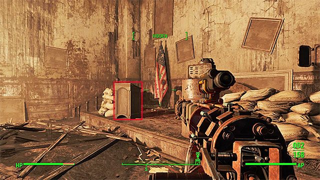 Po wkroczeniu na teren posterunku musisz przedostać się do głównej sali na parterze budynku, w której przebywa elitarny supermutant Dead Eye - Cambridge - Sektor 5 | Czasopisma Fallout 4 - Fallout 4 - poradnik do gry