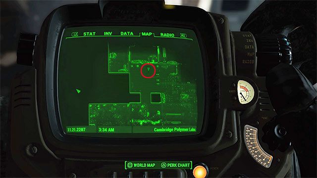 Po wejściu do budynku możesz zignorować robota przebywającego w recepcji i od razu udać się na pierwsze piętro - Cambridge - Sektor 5 | Czasopisma Fallout 4 - Fallout 4 - poradnik do gry