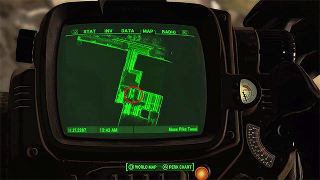Docelowo musisz przedostać się do centralnej części tunelu Mass Pike i najlepiej jest rozpocząć przy zawalonym zachodnim wjeździe do niego - Centrum Bostonu - Sektor 6 | Czasopisma Fallout 4 - Fallout 4 - poradnik do gry
