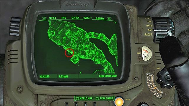 Do kanałów prowadzi niewielki właz znajdujący się niedaleko Diamond City - Centrum Bostonu - Sektor 6 | Czasopisma Fallout 4 - Fallout 4 - poradnik do gry