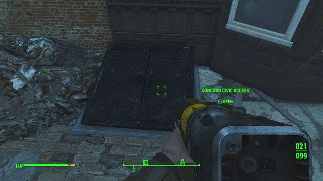 W mieście znajdziesz co najmniej 3 wejścia do kanałów. - Concord | Sanktuarium - Sektor 1 | Mapy Fallout 4 - Fallout 4 - poradnik do gry