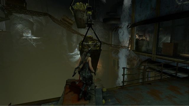 Zawieś się na kontenerze, aby spuścić wagonik. - Grobowiec - Czerwona kopalnia [2/9] | Kompleks radziecki - Rise of the Tomb Raider - poradnik do gry