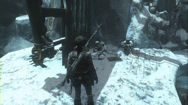 Wejdź na teren grobowca, przeskakując po maszcie statku na drugą stronę - Dokumenty | Jaskinia lodowcowa | Skarby i sekrety w Rise of the Tomb Raider - Rise of the Tomb Raider - poradnik do gry