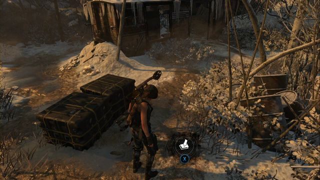 W miejscu, gdzie spotykasz pierwszych żołnierzy Trójcy, pomiędzy beczkami, a skrzyniami - Zestawy surwiwalowe | Kompleks radziecki | Skarby w Rise of the Tomb Raider - Rise of the Tomb Raider - poradnik do gry