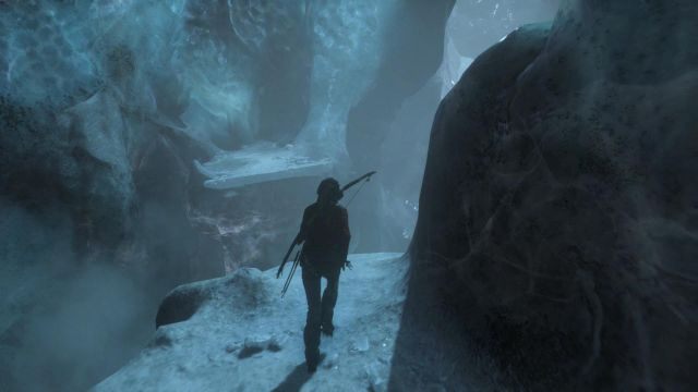 Pozostało jeszcze kilka prostych skoków ponad ogromną rozpadliną i jeszcze jedno nurkowanie - Rise of the Tomb Raider: Podążaj szlakiem mongolskim | Syberia - solucja - Rise of the Tomb Raider - poradnik do gry