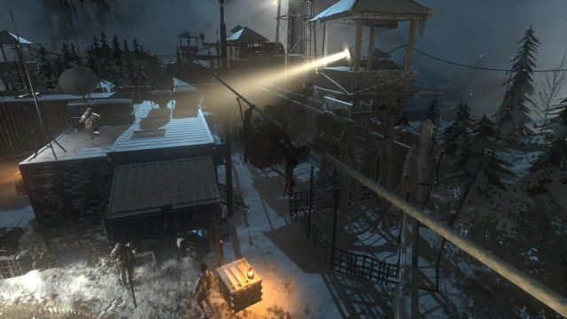 Stojąc w budce strażnika zastrzel drugiego żołnierza z budki obok - Rise of the Tomb Raider: Przeszukaj centrum dowodzenia | Droga ucieczki - Rise of the Tomb Raider - poradnik do gry