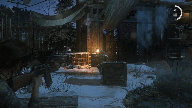 Nie ma innej możliwości wyminięcia kolejnych strażników niż wdanie się z nimi w ostrą wymianę ognia - Rise of the Tomb Raider: Dotrzyj do starej stacji | Gdzie pieprz rośnie - Rise of the Tomb Raider - poradnik do gry