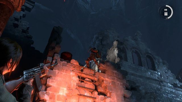 Znajdziesz się w miejscu, w którym już przebywałeś, ale tym razem czeka Cię kolejna otwarta walka - Rise of the Tomb Raider: Wyważ drzwi | Skrót - Rise of the Tomb Raider - poradnik do gry