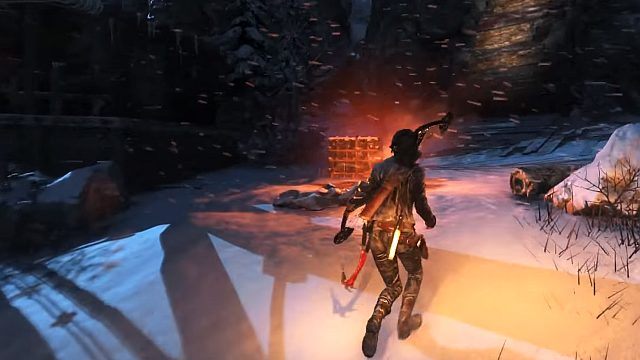 Po krótkiej wspinaczce znajdziesz się w obozowisku tuż przy chatce handlarza, z którym już wcześniej Lara miała styczność - Rise of the Tomb Raider: Podążaj za helikopterem Trójcy | Ratunek - Rise of the Tomb Raider - poradnik do gry