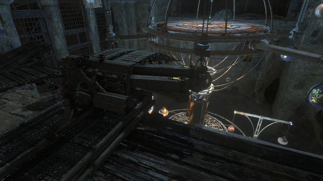 Lara znajdzie się na środkowym poziomie planetarium - Rise of the Tomb Raider: Użyj planetarium | Ścieżka Nieśmiertelnych - Rise of the Tomb Raider - poradnik do gry
