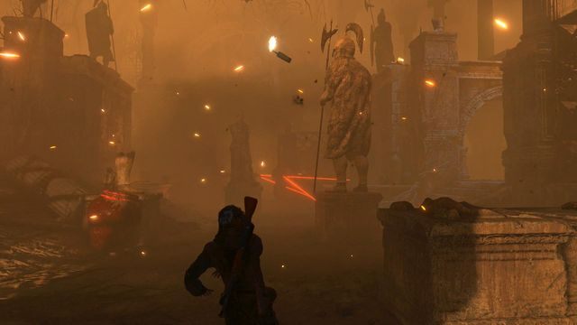 Po pokonaniu pierwszej fali przejdziesz do następnej komnaty, w której zaatakują kolejni wrogowie - Rise of the Tomb Raider: Zabierz Atlas i przetrwaj atak Trójcy | Atlas - Rise of the Tomb Raider - poradnik do gry