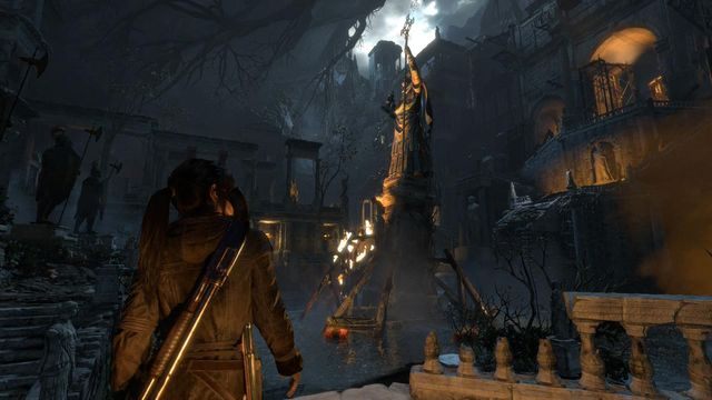 Dzięki aparatowi oddechowemu dopłyniesz do jednego z wewnętrznych dziedzińców - Rise of the Tomb Raider: Znajdź sposób, aby uciec z Atlasem | Przypływ - Rise of the Tomb Raider - poradnik do gry