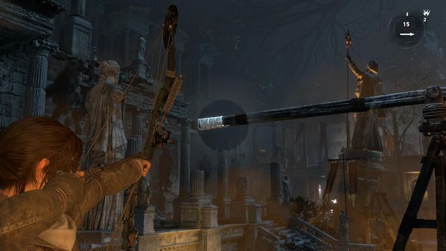 Beczka zatrzyma się na krawędzi basenu - Rise of the Tomb Raider: Znajdź sposób, aby uciec z Atlasem | Przypływ - Rise of the Tomb Raider - poradnik do gry