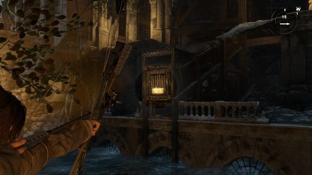 Przejdź na drugą stronę basenu i ponownie strzel w klapę - Rise of the Tomb Raider: Znajdź sposób, aby uciec z Atlasem | Przypływ - Rise of the Tomb Raider - poradnik do gry
