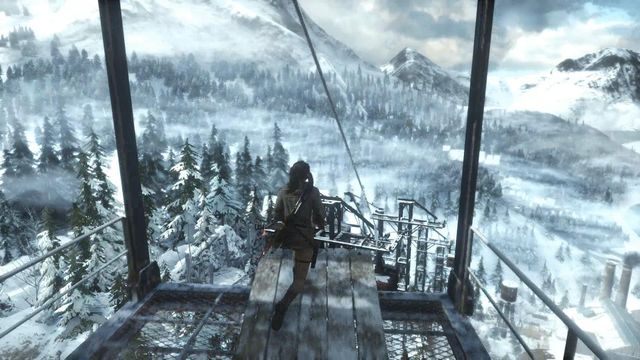 Przed Tobą dosyć proste zadanie polegające na zjeżdżaniu na rozpiętych linach i łatwych do wykonania skoków - Rise of the Tomb Raider: Wejdź do bloku więziennego | Uratować Jonaha - Rise of the Tomb Raider - poradnik do gry