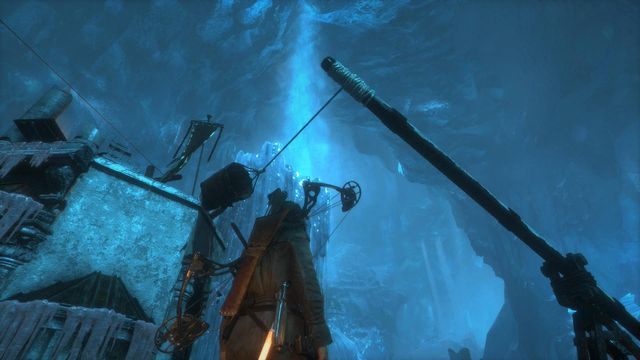 Wystrzel strzałę w końcówkę równoważni - Rise of the Tomb Raider: Idź do drugiego trebusza | Wyważanie bramy - Rise of the Tomb Raider - poradnik do gry