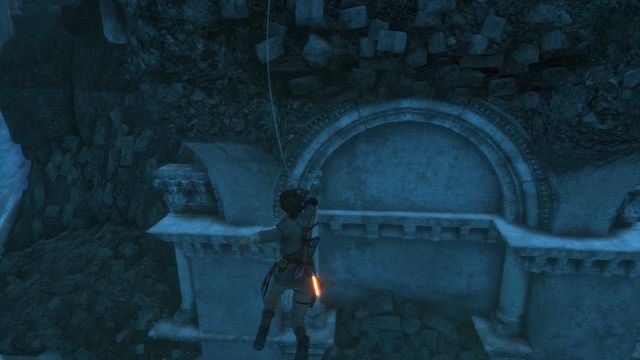 Ostatni skok wykonaj wykorzystując linkę - w przeciwnym wypadku najpewniej Lara spadnie w przepaść - Rise of the Tomb Raider: Biegiem! | Nie ma przejścia - Rise of the Tomb Raider - poradnik do gry