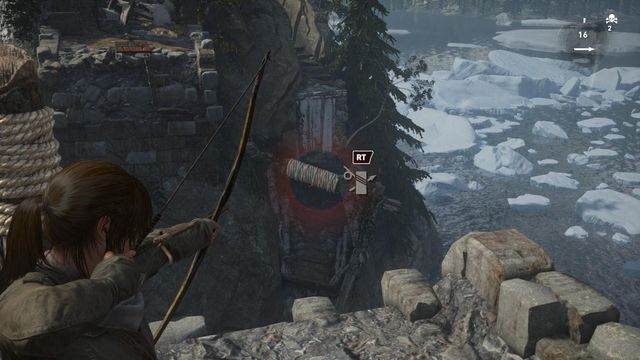 Stos sygnałowy znajduje się na wysokiej wieży odseparowanej od głównej części lądu - Rise of the Tomb Raider: Zapal sygnał ogniowy na wieży | Przygotowania do boju - Rise of the Tomb Raider - poradnik do gry
