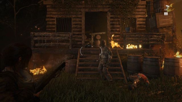 Po uwolnieniu się Jacoba otrzymasz do dyspozycji strzelbę - Rise of the Tomb Raider: Pomóż w obronie wioski | Przygotowania do boju - Rise of the Tomb Raider - poradnik do gry