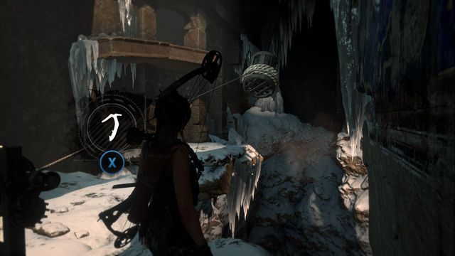 Zwróć uwagę na podmuchy wiatru i zwolnij odważnik w odpowiednim momencie. - Grobowiec - Głos Boga [4/9] | Kompleks radziecki | Rise of the Tomb Raider - Rise of the Tomb Raider - poradnik do gry