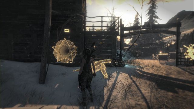 Kawałek za ogniskiem w obozie Dziedziniec huty miedzi, z lewej strony bramy - Freski | Kompleks radziecki | Skarby i sekrety w Rise of the Tomb Raider - Rise of the Tomb Raider - poradnik do gry