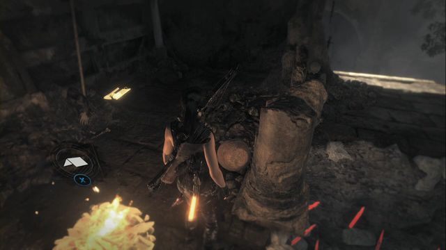 Na ziemi przy ognisku w obozie Syryjski grobowiec - Artefakty i dokumenty | Syria | Skarby i sekrety w Rise of the Tomb Raider - Rise of the Tomb Raider - poradnik do gry